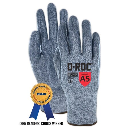 Magid Cut Resistant Gloves, Silicone, 6 Abrasion Level, Salt & Pepper, 1 PR GPD487-12